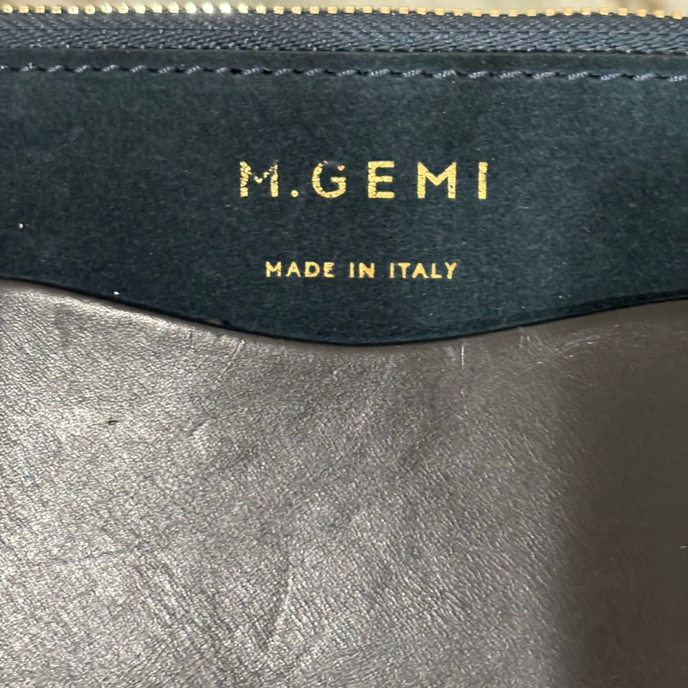 M. Gemi Teal and Black Leather Messenger Bag - Picture 2 of 13